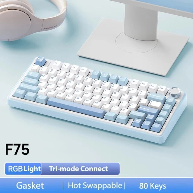 Aula f75 2,4g drahtlose/Bluetooth/kabel gebundene Gaming mechanische Tastatur RGB angepasst Layout OEM Profil Dichtung struktur
