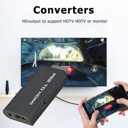 1080P PS2 zu HDMI-kompatibel Konverter Adapter PlayStation 2 zu HDMI Spiele Video Adapter Kabel Unterstützt PC Alle PS2 Anzeigemodi
