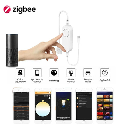 Zigbee 3.0 Smart LED Controller DC5V 12V 24V Dimmer Einfarbig CCT RGB RGBW RGBCCT LED Streifen für Tuya Alexa SmartThings 2mqtt - NVTS Solutions