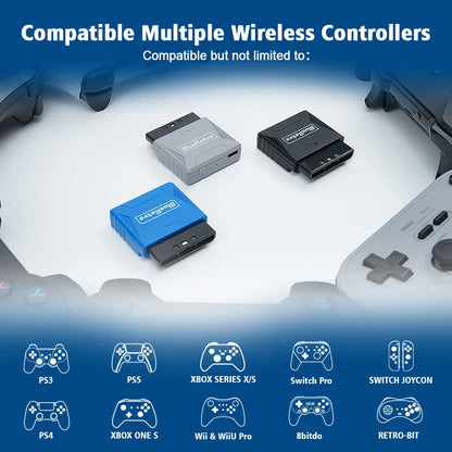 RetroScaler Mini Blueretro Receiver Adapter für PS1 PS One PS2 kompatibel mit 8bitdo PS4 PS5 Xbox Series X Wireless Controller