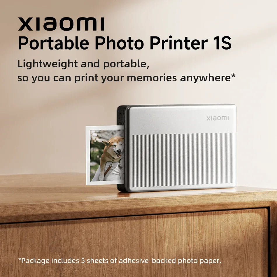 Globale Version Xiaomi Mi Tragbarer Fotodrucker 1S Bluetooth 5.2 ZINK Tintenlose Technologie Drahtloses Drucken 8 Filter Mi Home
