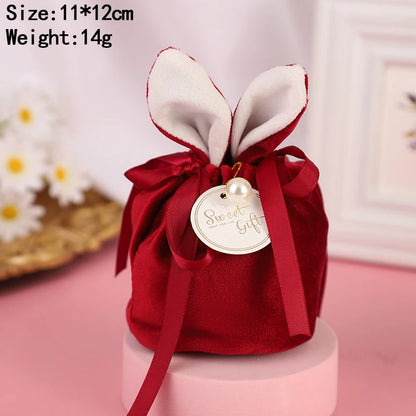 Ostern Karotte Kaninchen Taschen Niedlicher Hase Geschenkverpackung Samt Valentinstag Schokolade Süßigkeiten Taschen Hochzeit Party Schmuck Organizer