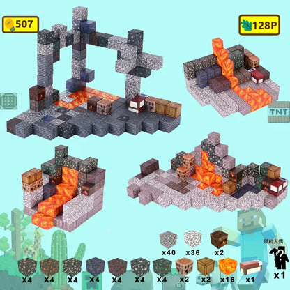 Magnetische Bausteine Mine World Cube Magnet World Set für Kid Age DIY Modell Kinder Stem Bestes Montessori Sinnesspielzeug