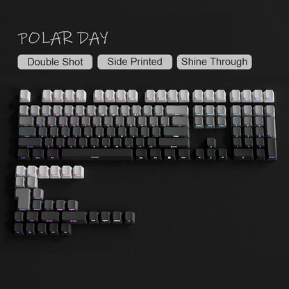 135-Tasten-Tastenkappen mit Kirschprofil, grüne Traube, seitlicher Druck, durchscheinende Tastenkappen, Double Shot PBT-Tastenkappe für MX Switch Gaming-Tastatur