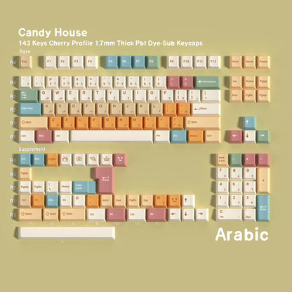 PBT Cherry Keycaps Candy House Deutsch Spanisch Französisch Koreanisch Russisch Keycap Dye Sub für mechanische Tastatur Gaming RS6 V75X