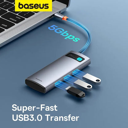 Baseus 7-in-1 gen 2 usb c hub 4k @ 60hz hdmi 3 * usb 3,0 pd 100w typ c port sd/tf kartenleser für macbook ipad m2 m1 dampf deck