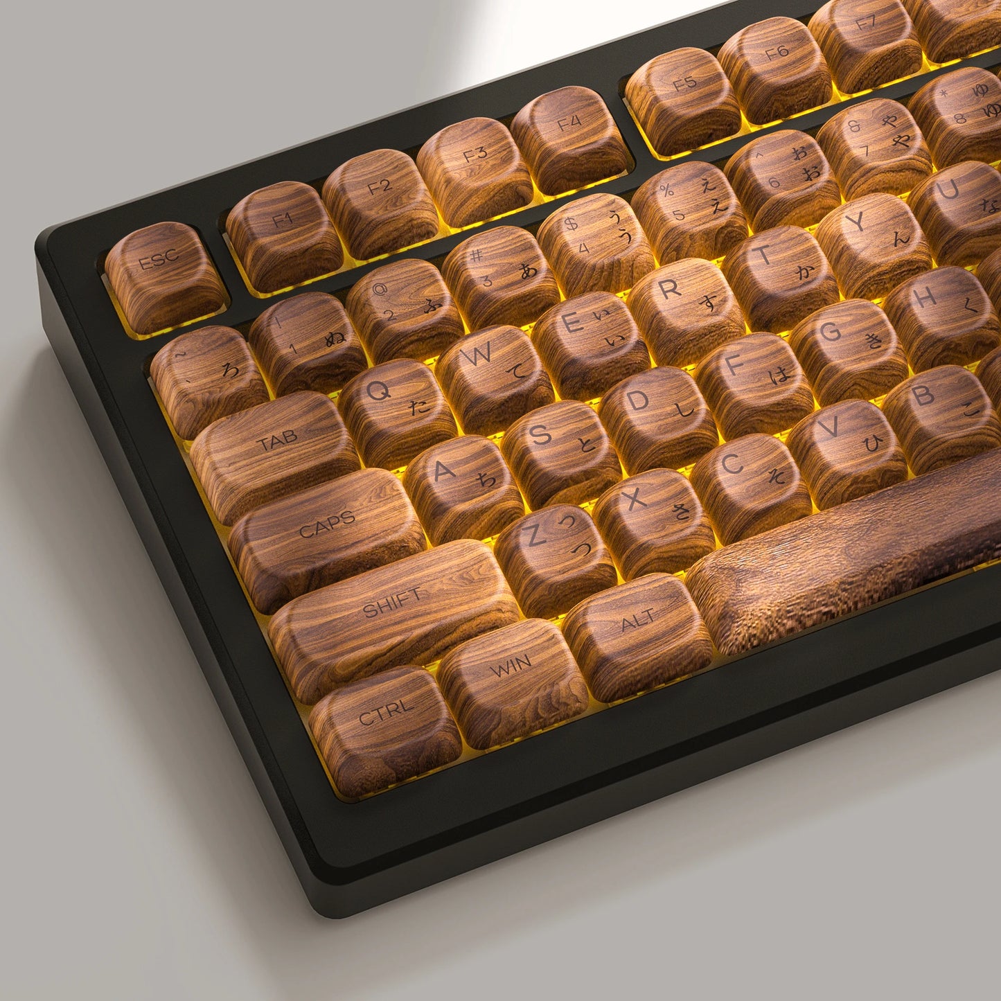 134-Tasten-Thema aus Walnussholz, MOA-Profil, PBT-Tastenkappen, individuelle Dye-Sub-Tastenkappen für mechanische Gaming-Tastatur 61/87/104 Cherry MX