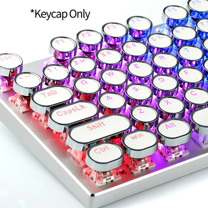 Runde mechanische Tastenkappen, Ersatz für 104-Tasten, ergonomische Retro-Tastaturkappen für Cherry MX Gaming-Tastatur mit RGB-Hintergrundbeleuchtung