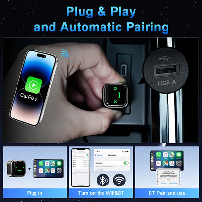 Drahtlose CarPlay Android Auto 2in1 AI Smart Box Mini Auto Spielen Adapter Apple Carplay Drahtlose Android Auto Bluetooth für Das Auto