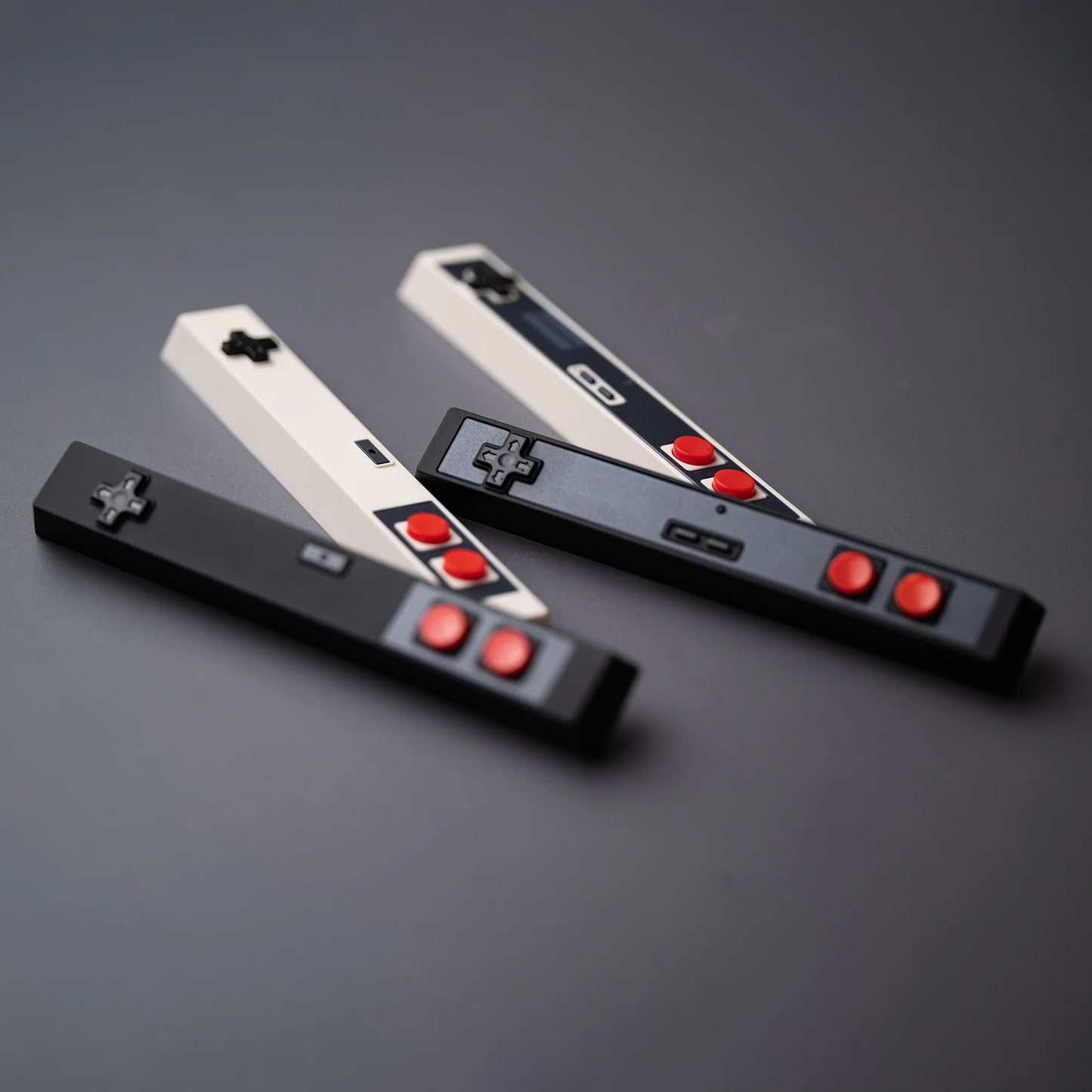 Retro-Gamepad-Tastenkappe, 6,25 u, Leertaste, Artisan-Tastenkappe, ABS-Material, für MX-Schalter für Gaming, mechanische Tastatur, Schwarz, Weiß