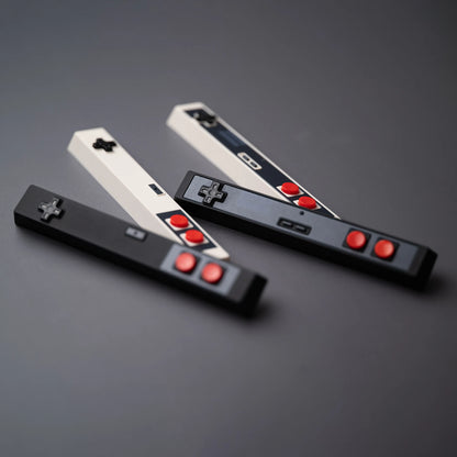 Retro-Gamepad-Tastenkappe, 6,25 u, Leertaste, Artisan-Tastenkappe, ABS-Material, für MX-Schalter für Gaming, mechanische Tastatur, Schwarz, Weiß