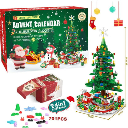 Weihnachten Adventskalender Geschenkbox DIY Weihnachtszug Jesus Ziegel Spielzeug 24 Tage Countdown Kalender Box Überraschung Weihnachtsgeschenk