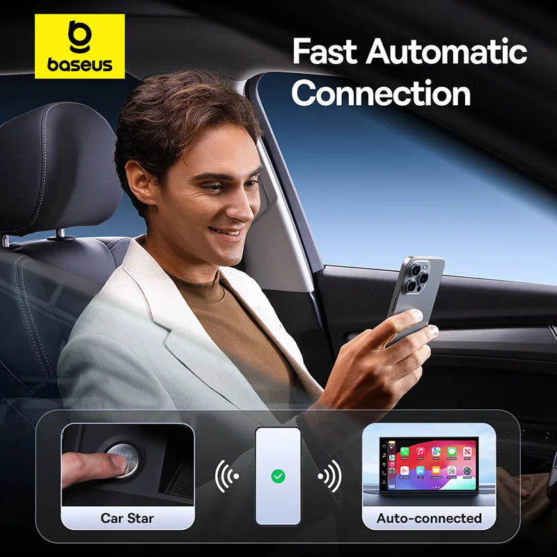 Baseus Carplay Wireless Adapter Smart CarPlay Box Dongles verkabelt zu Wireless Carplay Bluetooth 5.0 WiFi Carplay Adapter Auto Auto