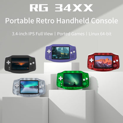 ANBERNIC RG34XX Retro-Handheld-Spielekonsole, 3,4-Zoll-IPS, Linux, 64-Bit, 3500 mAh, Video-Gaming-Player, unterstützt das Streaming von WLAN und Bluetooth