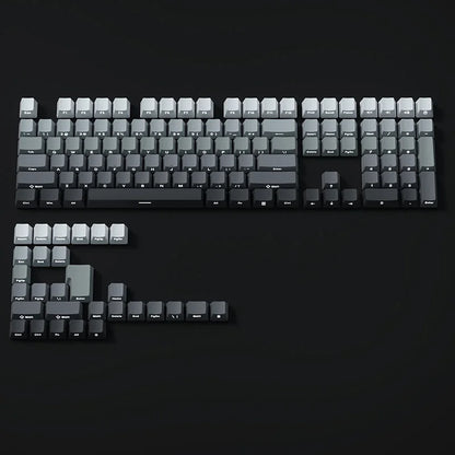 Farbverlaufs-Tastenkappen, seitlich bedruckt, glänzend durch PBT Double Shot, OEM-Profil für MX-Switches, Gaming-Tastatur, 130 + Tastenkappen
