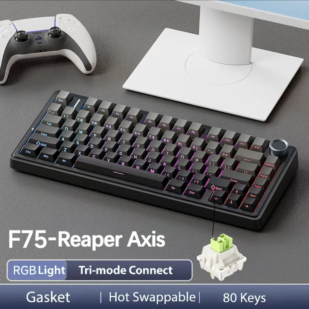 Aula f75 2,4g drahtlose/Bluetooth/kabel gebundene Gaming mechanische Tastatur RGB angepasst Layout OEM Profil Dichtung struktur