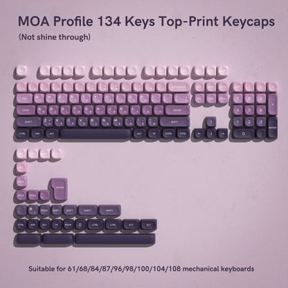 134-Tasten-Thema aus Walnussholz, MOA-Profil, PBT-Tastenkappen, individuelle Dye-Sub-Tastenkappen für mechanische Gaming-Tastatur 61/87/104 Cherry MX