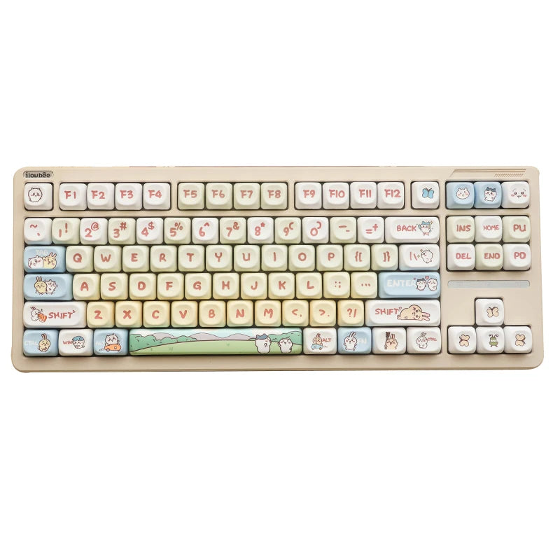 144 Tasten/Set Kohachi Tastenkappen MOA-Profil GMK PBT Niedliche Anime-Tastenkappen für mechanische Tastatur, Farbsublimation, Gaming-Tastenkappe