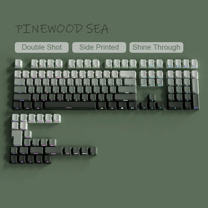 Lila Double Shot PBT-Tastenkappen mit Farbverlauf, OEM-Profil, seitlicher Druck, RGB-Hintergrundbeleuchtung, 135-Tasten für Cherry MX Switches Gaming-Tastatur