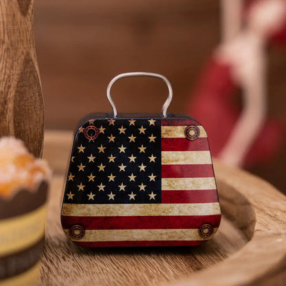 Weihnachts dekoration Metall box Handtasche Form Zinn Glas Schmuck Aufbewahrung koffer Kinder Geschenk kann Aufbewahrung boxen xms Party Dekore