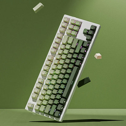 135-Tasten-Tastenkappen mit Kirschprofil, grüne Traube, seitlicher Druck, durchscheinende Tastenkappen, Double Shot PBT-Tastenkappe für MX Switch Gaming-Tastatur