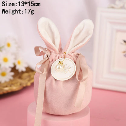 Ostern Karotte Kaninchen Taschen Niedlicher Hase Geschenkverpackung Samt Valentinstag Schokolade Süßigkeiten Taschen Hochzeit Party Schmuck Organizer