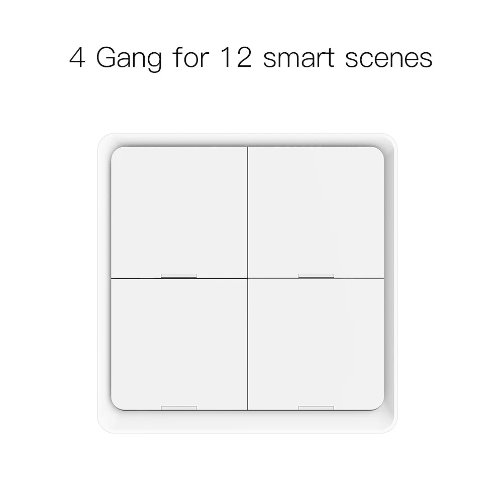 MOES 4-Gang Tuya ZigBee Wireless 12-Szenenschalter Druckknopf-Controller Batteriebetriebenes Automatisierungsszenario für Tuya-Geräte