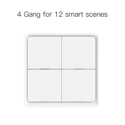 MOES 4-Gang Tuya ZigBee Wireless 12-Szenenschalter Druckknopf-Controller Batteriebetriebenes Automatisierungsszenario für Tuya-Geräte